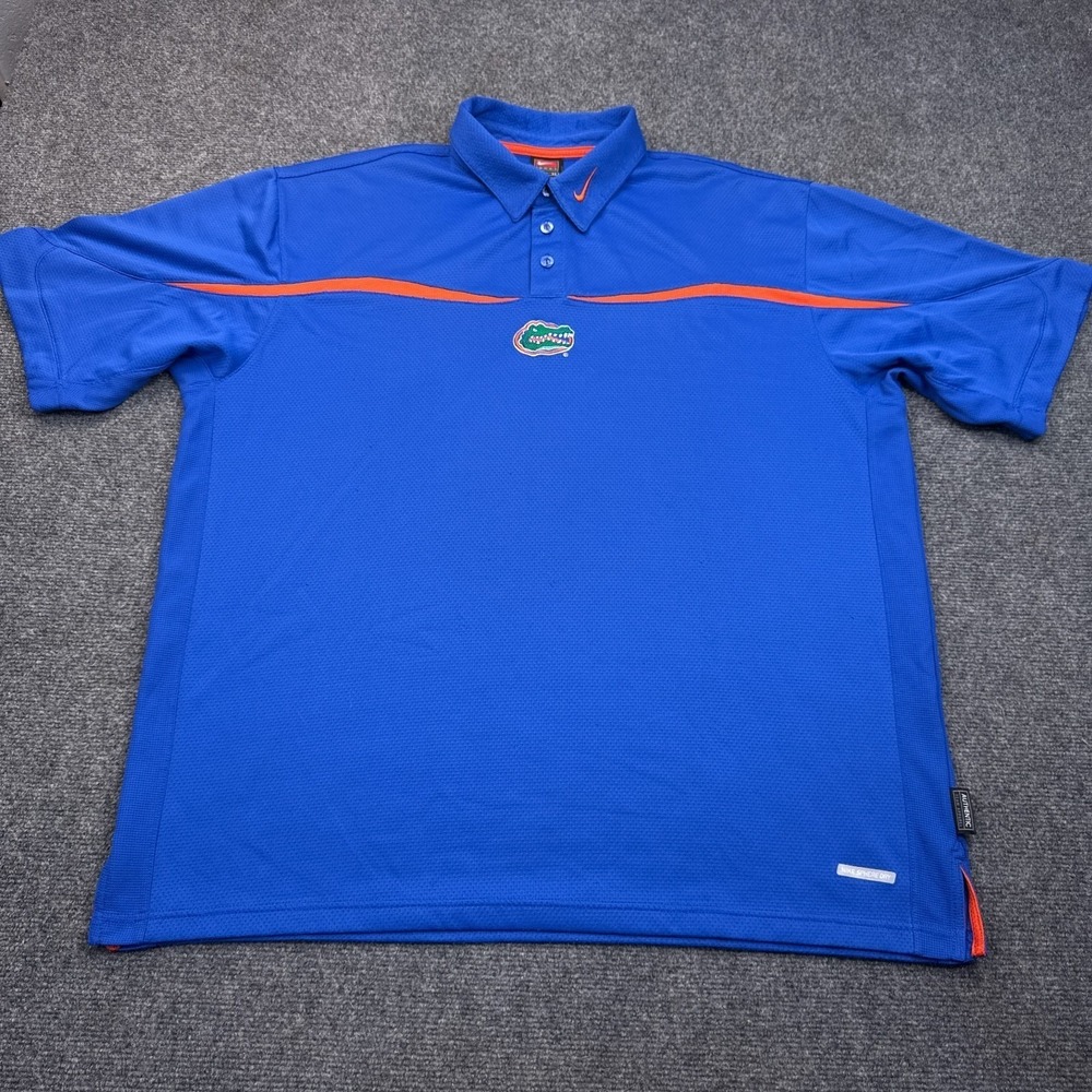 Nike Team x Florida Gators‎ UF Polo Shirt Mens Size XL Blue Embroidered NCAA